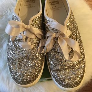 Kate Spade Gold Sparkle Keds, size 8.5